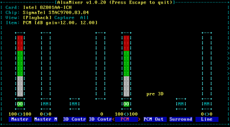 alsamixer virtualbox